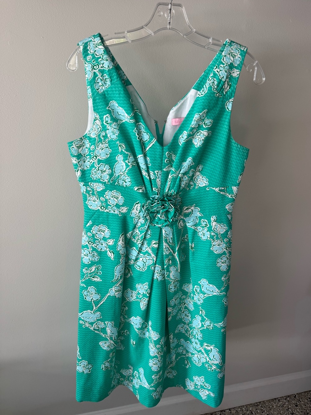 Lily Pulitzer Parker Dress Birds and Bees Lagoon Green Sleeveless Dress